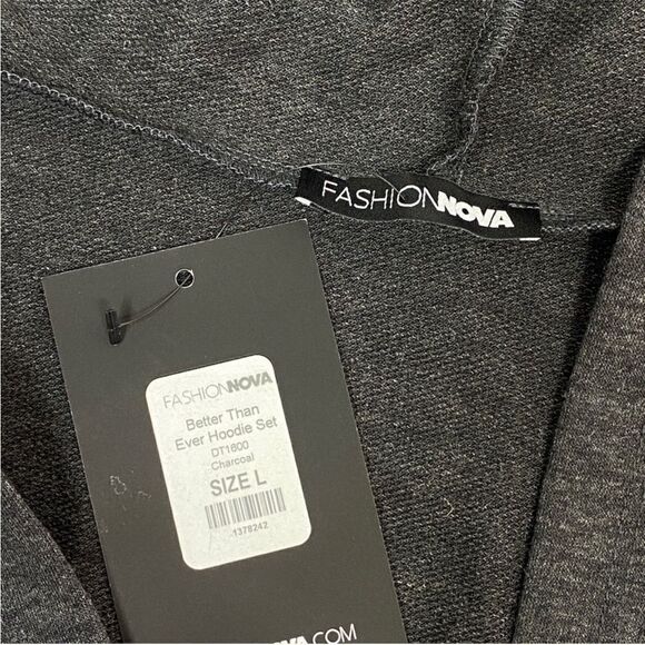 Fashion Nova Better Than Ever Crop Hoodie Gray Large Half Zip - Picture 11 of 15